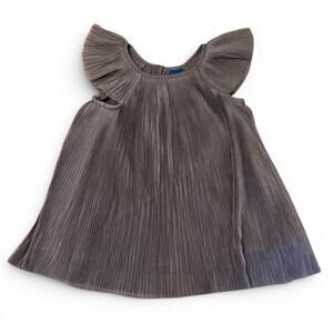 Old Navy Gray Pleated Baby Girl Party Dress Size 12-18 Months